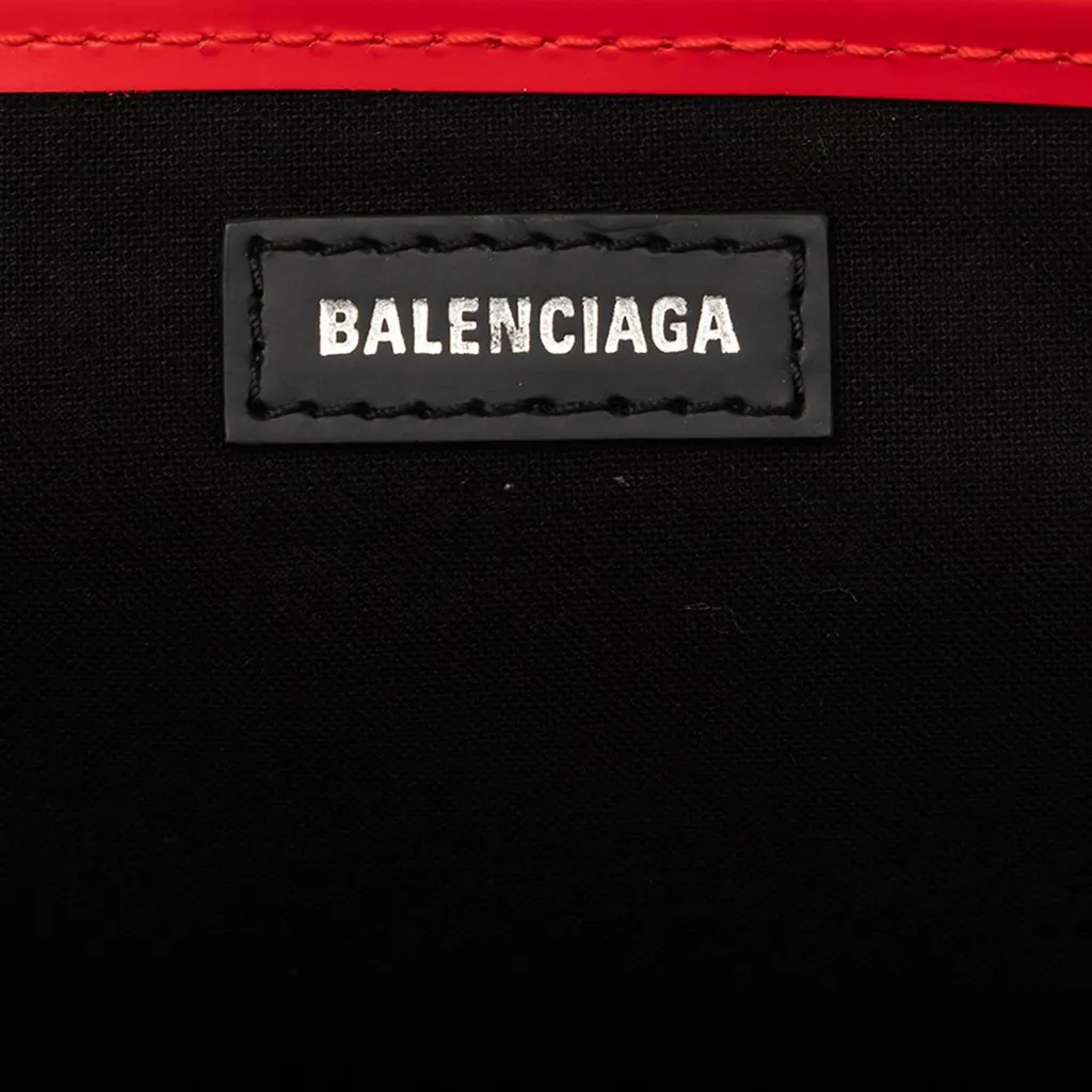 Balenciaga Canvas Floral Print Navy Cabas S Red Very good - Box View