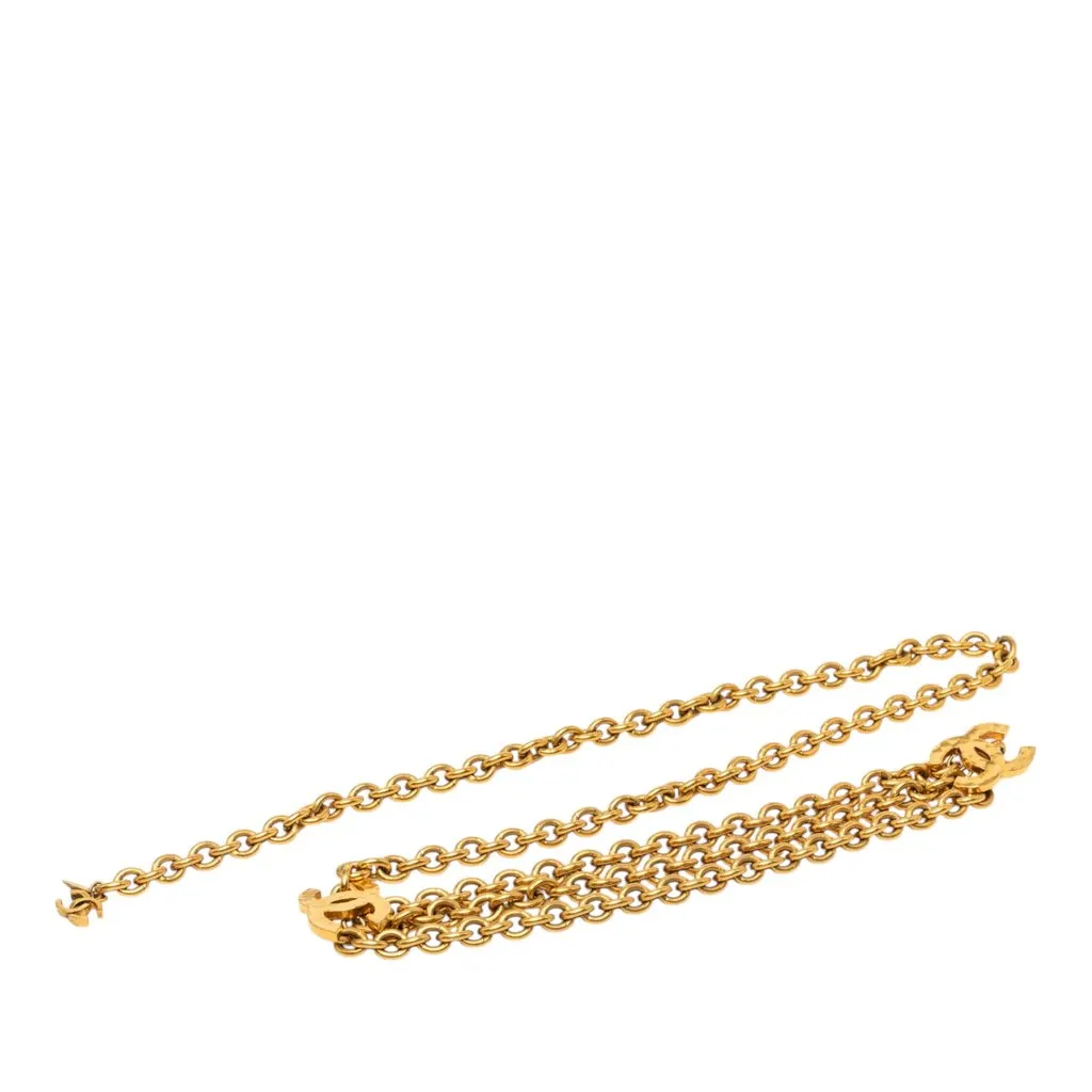 Chanel Gold Plated Triple CC Chain Belt Gold Metal Very good - Front View