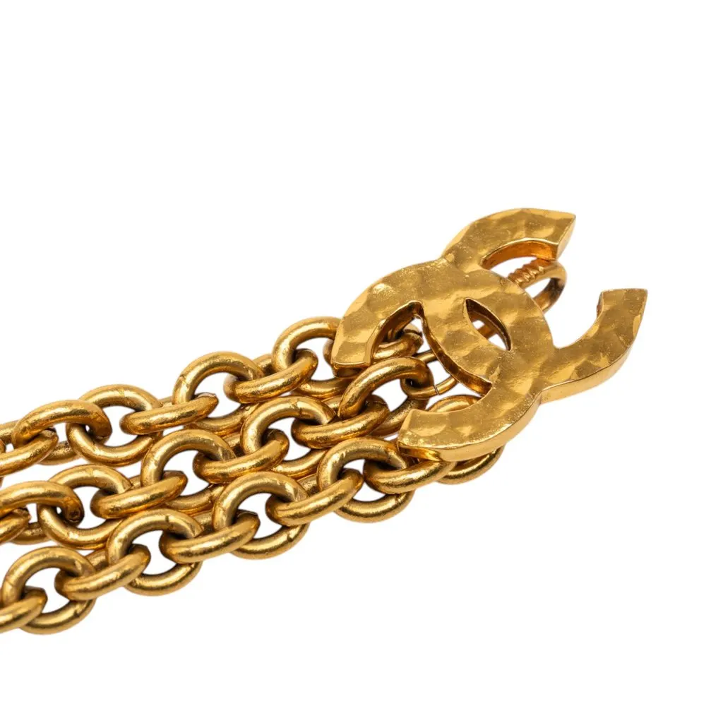 Chanel Gold Plated Triple CC Chain Belt Gold Metal Very good - Model View