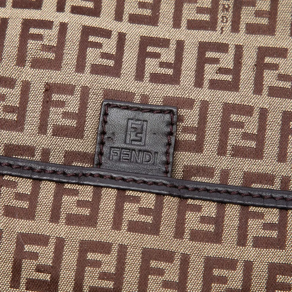 Fendi Zucchino Canvas Crossbody Beige Very good - Box View
