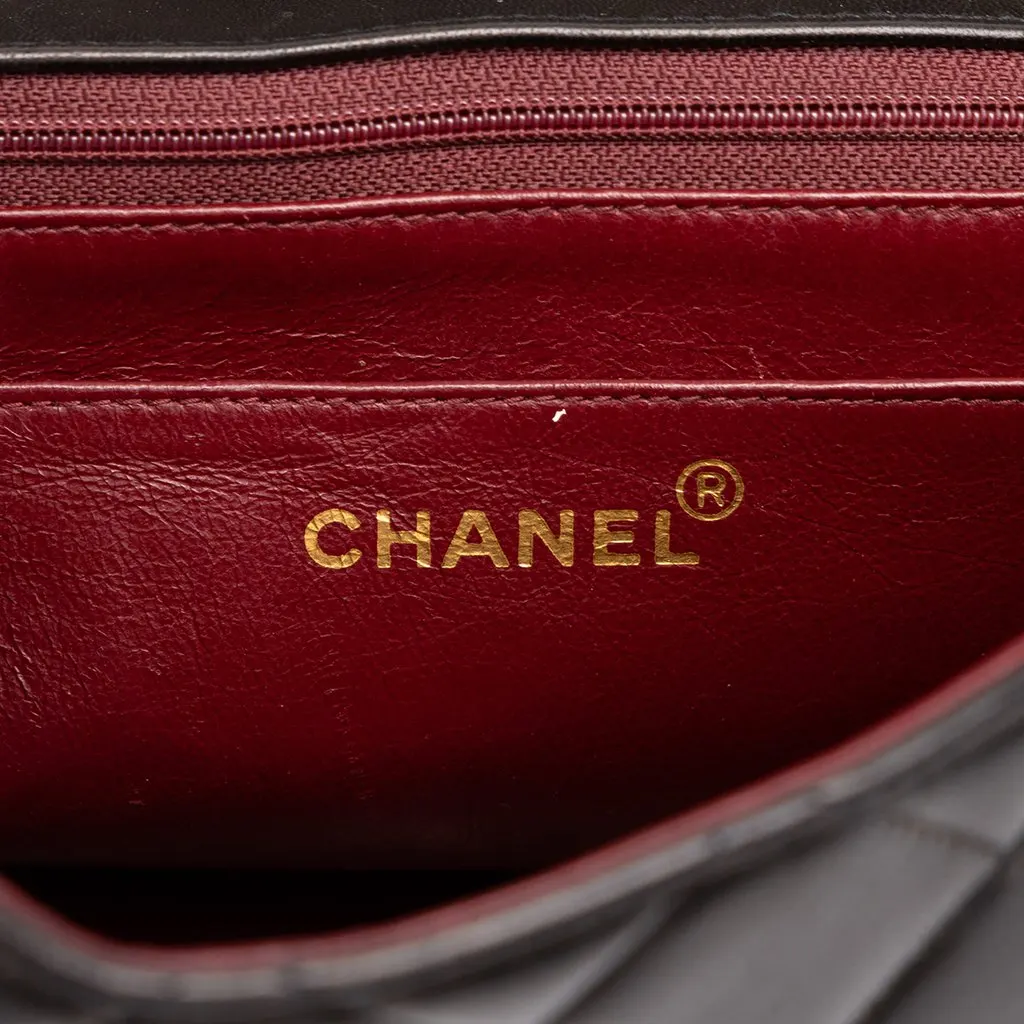 Chanel Small Quilted Lambskin Diana Single Flap Black Leather Good - Box View
