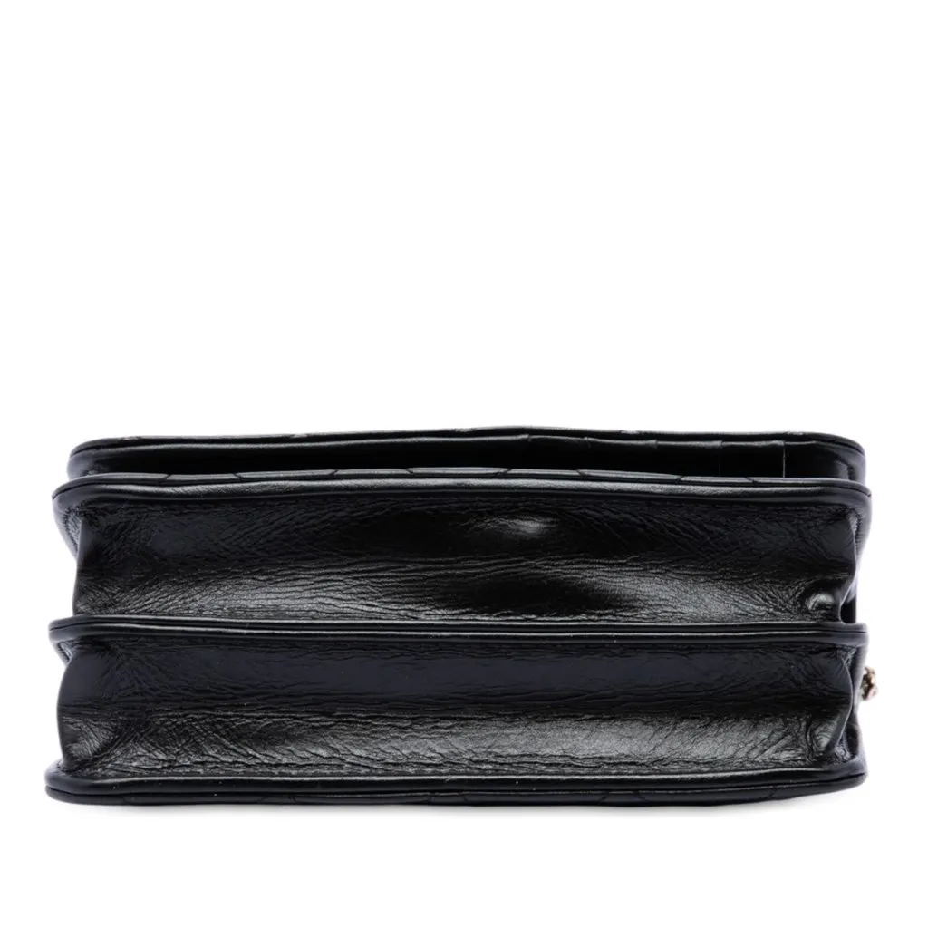Chanel CC Quilted Lambskin Maxi Pearl Chain Strap Black Leather Very good - Inside View