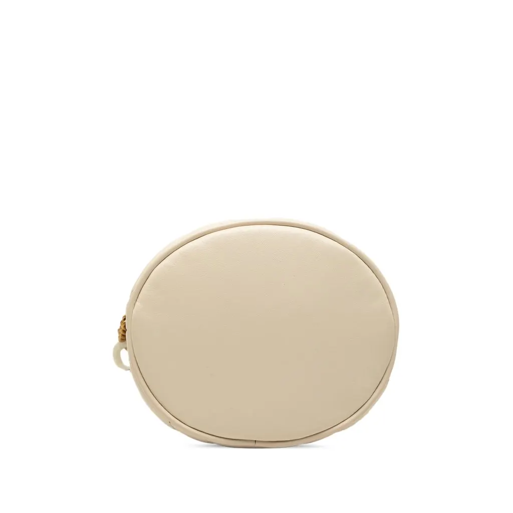 Gucci Small GG Marmont Matelasse Calfskin Bucket Bag White Leather Very good - Inside View