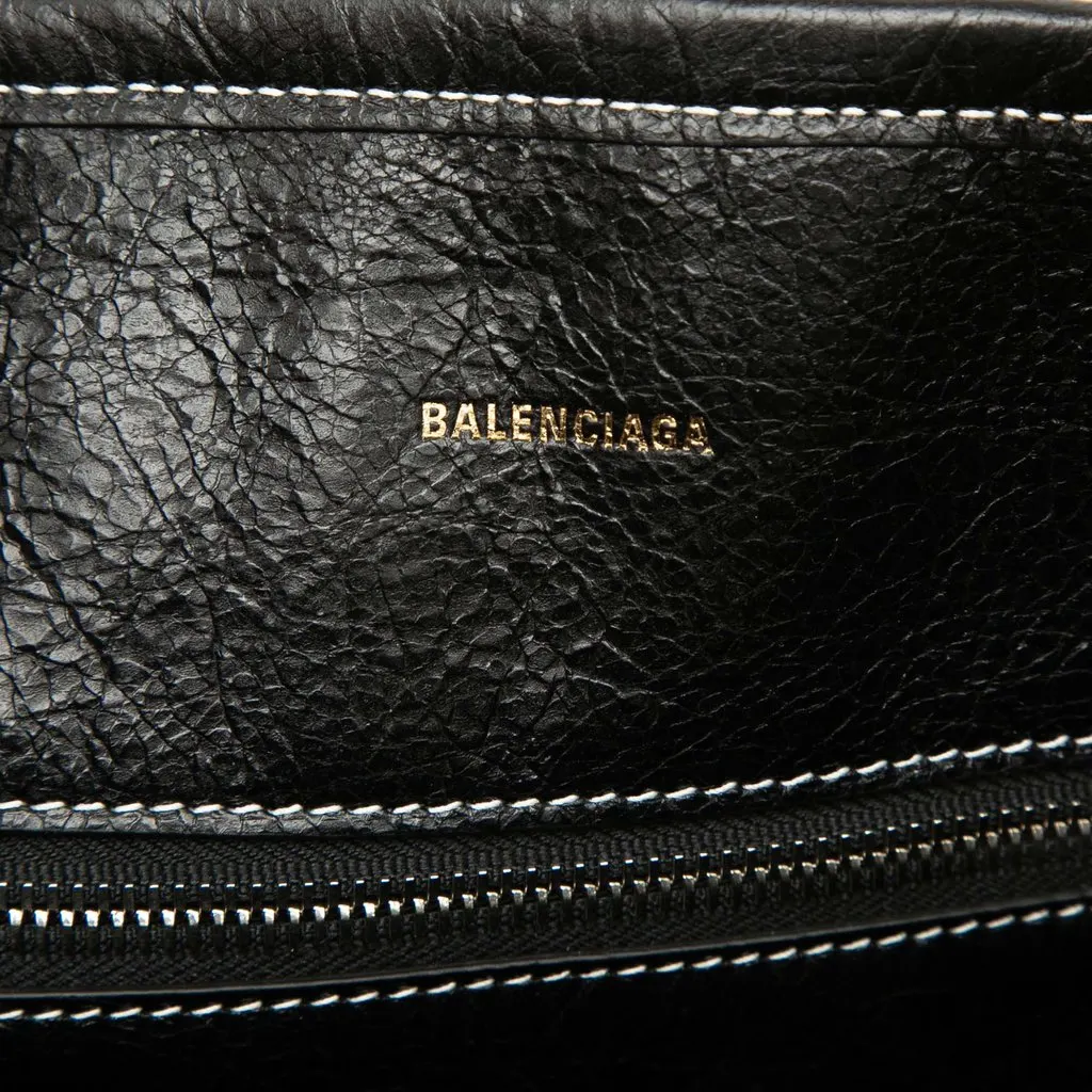 Balenciaga Medium Lambskin Barbes East West Striped Shopper Tote Yellow Leather Very good - Box View