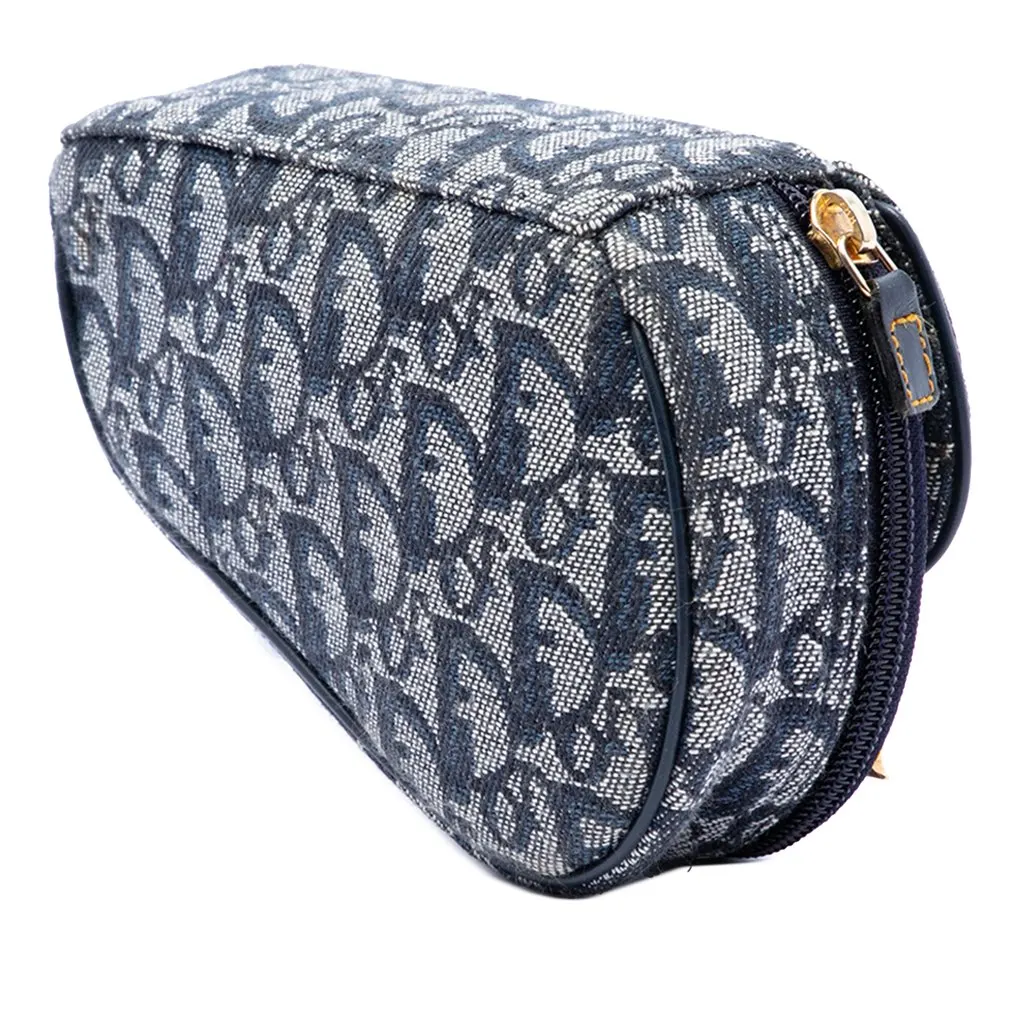 Dior Diorissimo Canvas Saddle Pouch Blue Canvas Very good - Back View