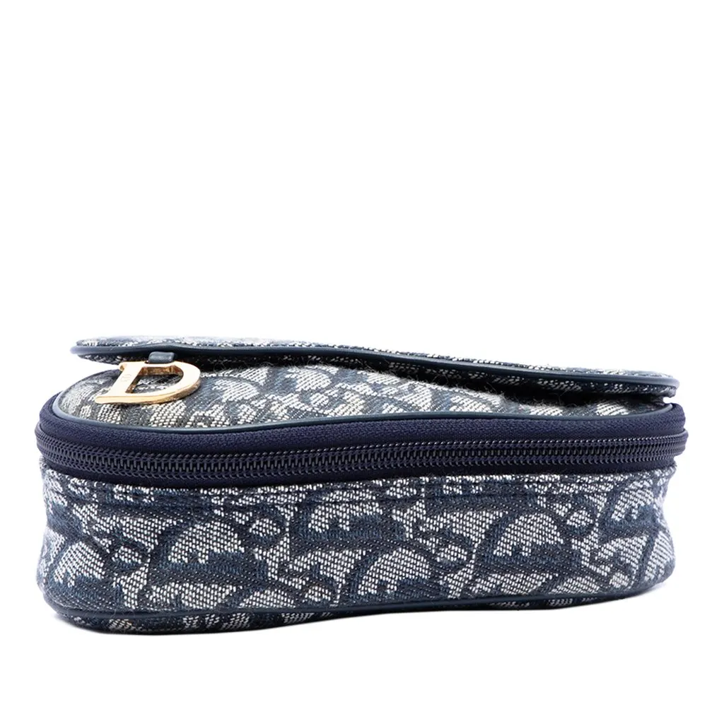 Dior Diorissimo Canvas Saddle Pouch Blue Canvas Very good - Inside View