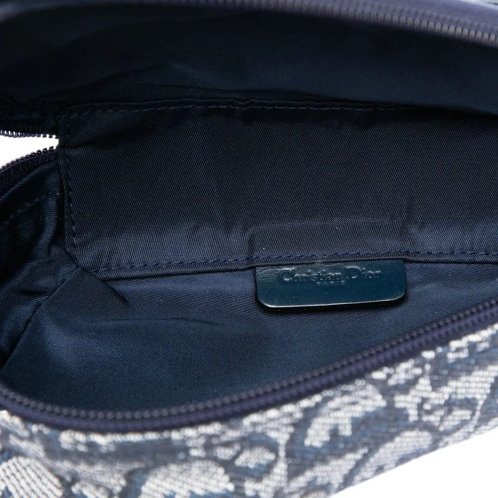 Dior Diorissimo Canvas Saddle Pouch Blue Canvas Very good - Model View
