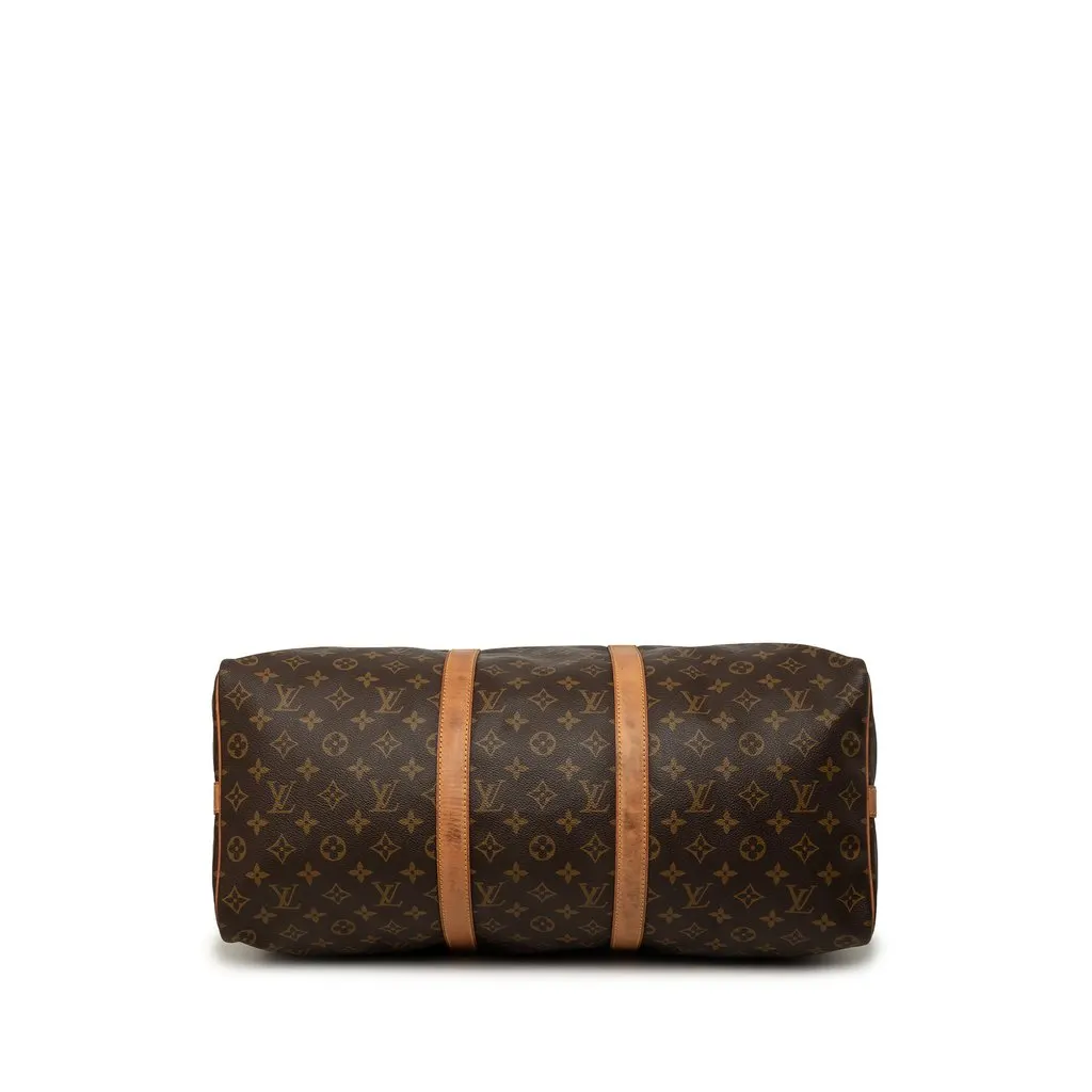 Louis Vuitton Monogram Keepall Bandouliere 50 Brown Canvas Good - Inside View