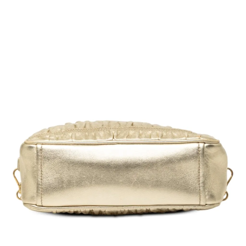 Prada Nappa Gaufre Camera Bag Gold Leather Very good - Inside View