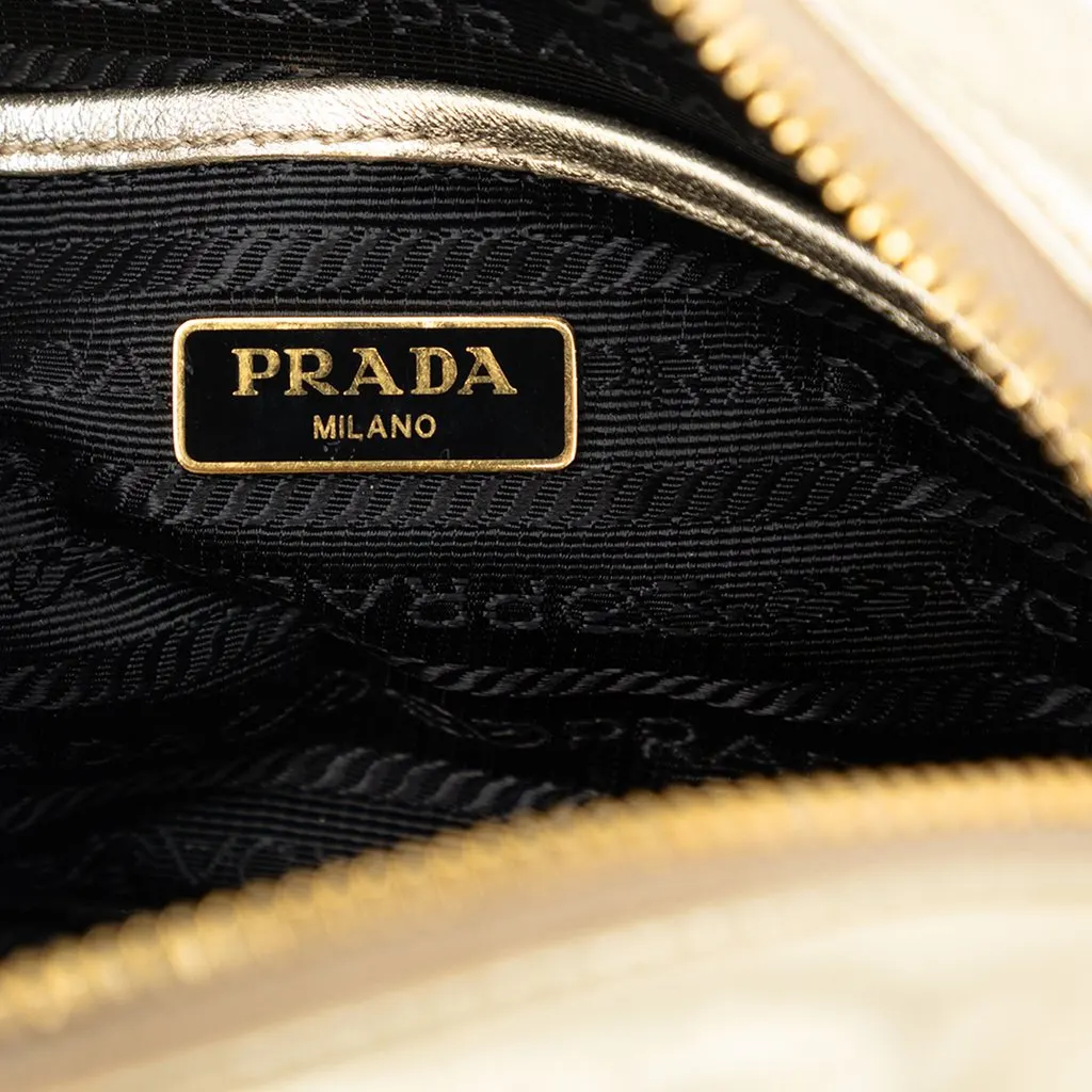 Prada Nappa Gaufre Camera Bag Gold Leather Very good - Box View