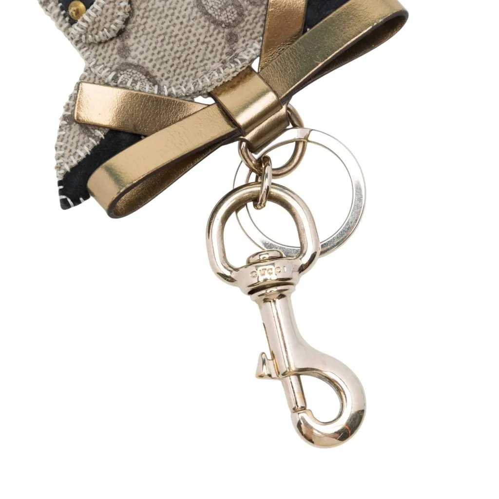 Gucci GG Supreme Brando Chihuahua Bag Charm Beige Canvas Very good - Box View