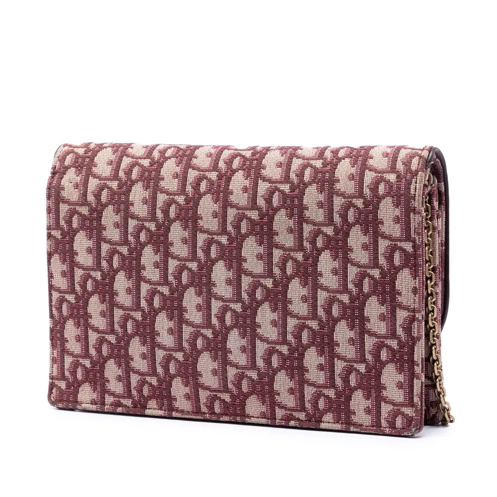 Dior Oblique Canvas Saddle Wallet On Chain Red Very good - Back View