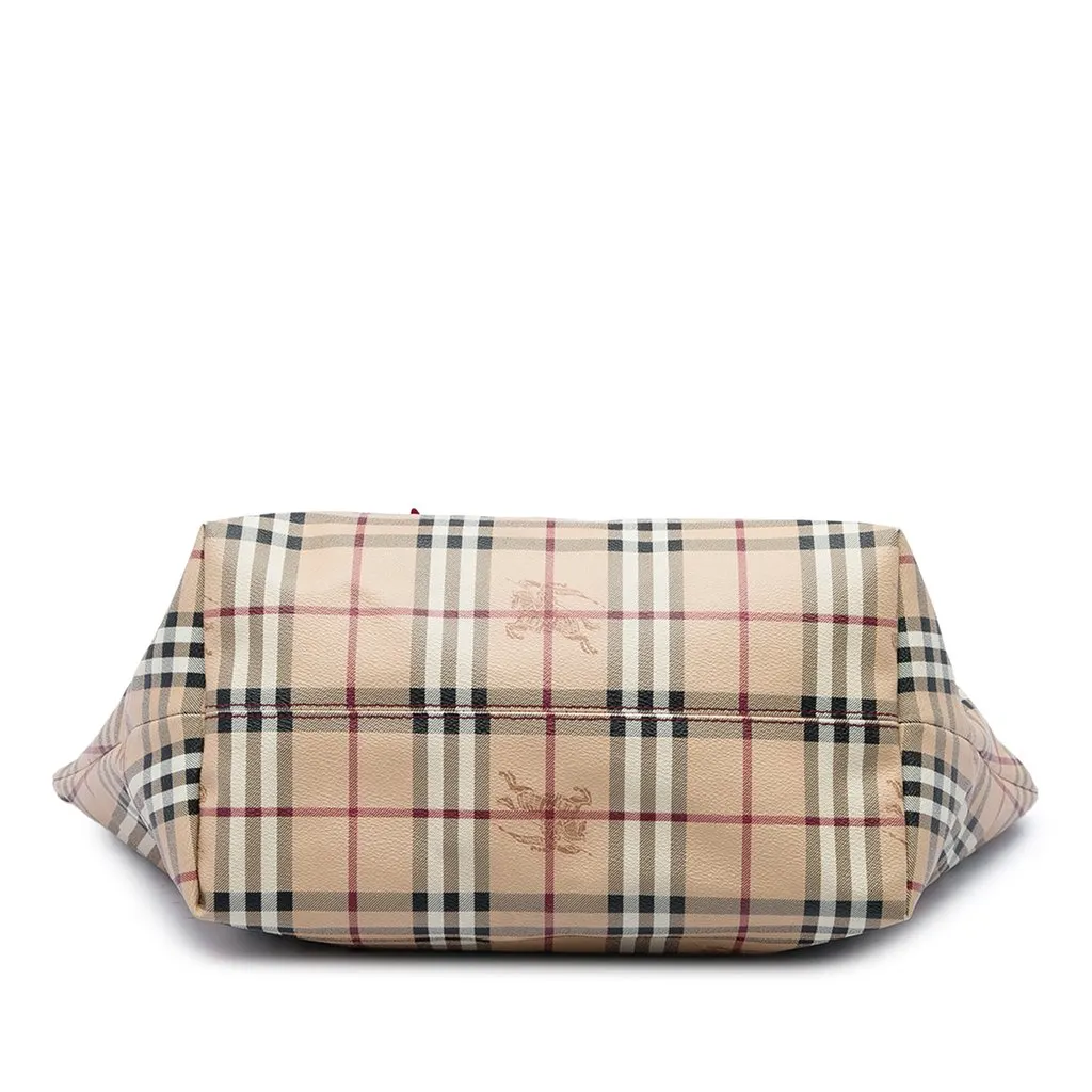 Burberry Small Haymarket Check Coated Canvas Salisbury Tote Beige Canvas Good - Inside View