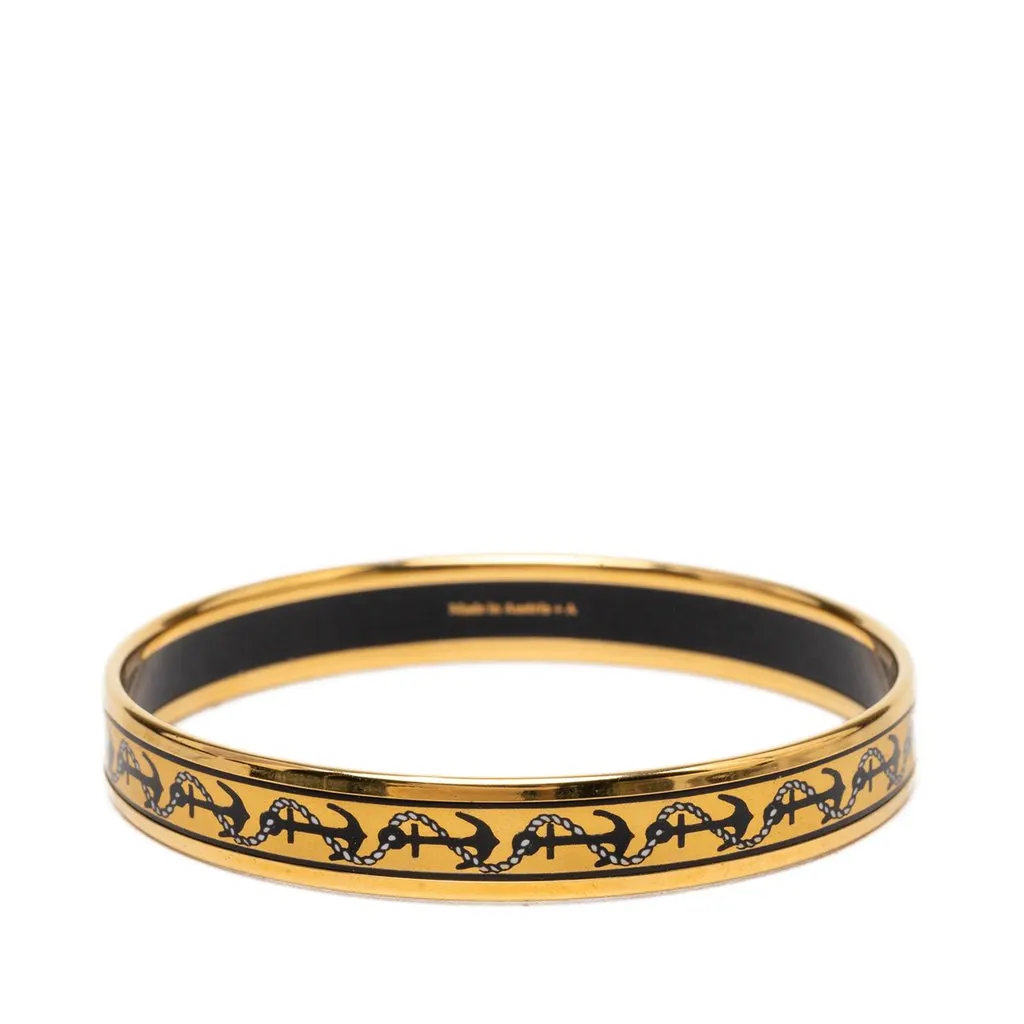 Hermès Narrow Anchor and Rope Enamel Bangle 65 Yellow Very good - Inside View