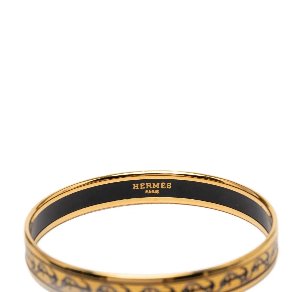 Hermès Narrow Anchor and Rope Enamel Bangle 65 Yellow Very good - Box View