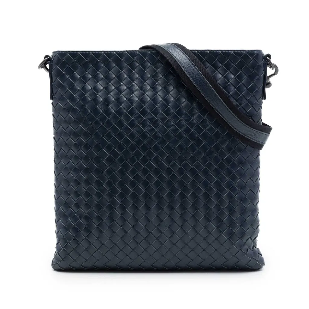 Bottega Veneta Nappa Intrecciato VN Crossbody Blue Leather Very good - Front View