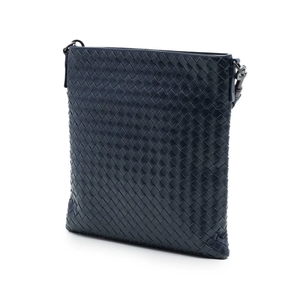 Bottega Veneta Nappa Intrecciato VN Crossbody Blue Leather Very good - Back View