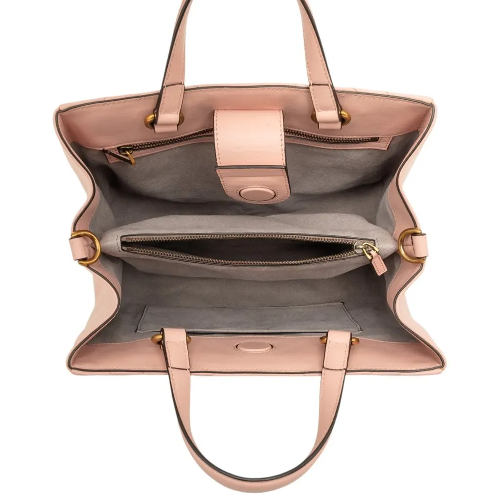 Gucci Small GG Marmont Matelasse Calfskin Satchel Pink Leather Good - Model View