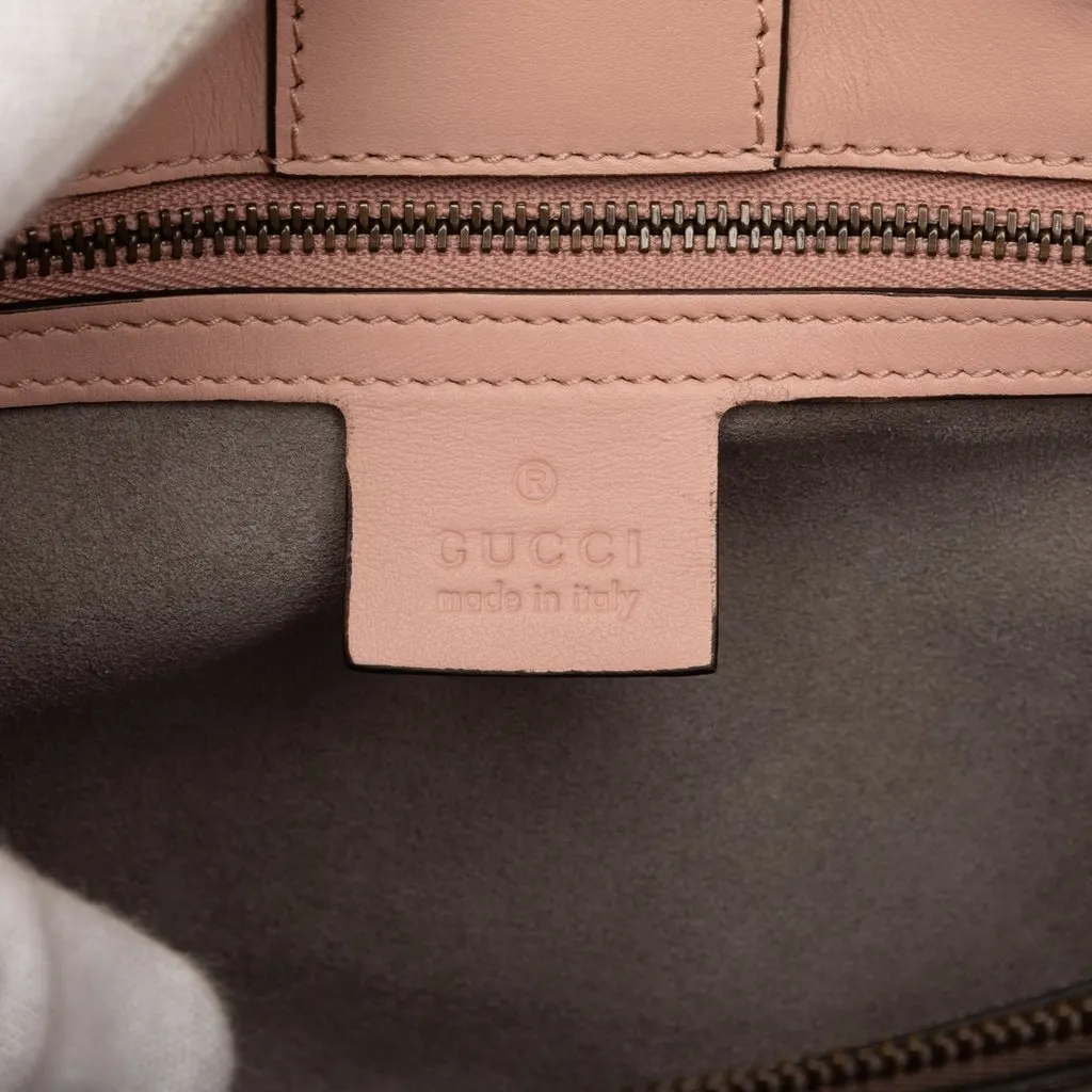 Gucci Small GG Marmont Matelasse Calfskin Satchel Pink Leather Good - Box View