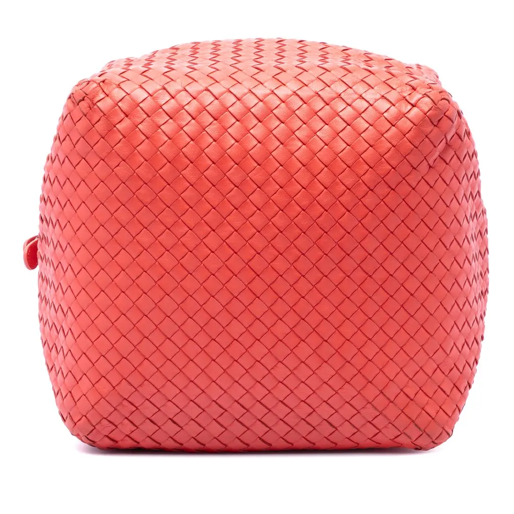 Bottega Veneta Nappa Intrecciato Cube Shoulder Bag Orange Leather Very good - Inside View