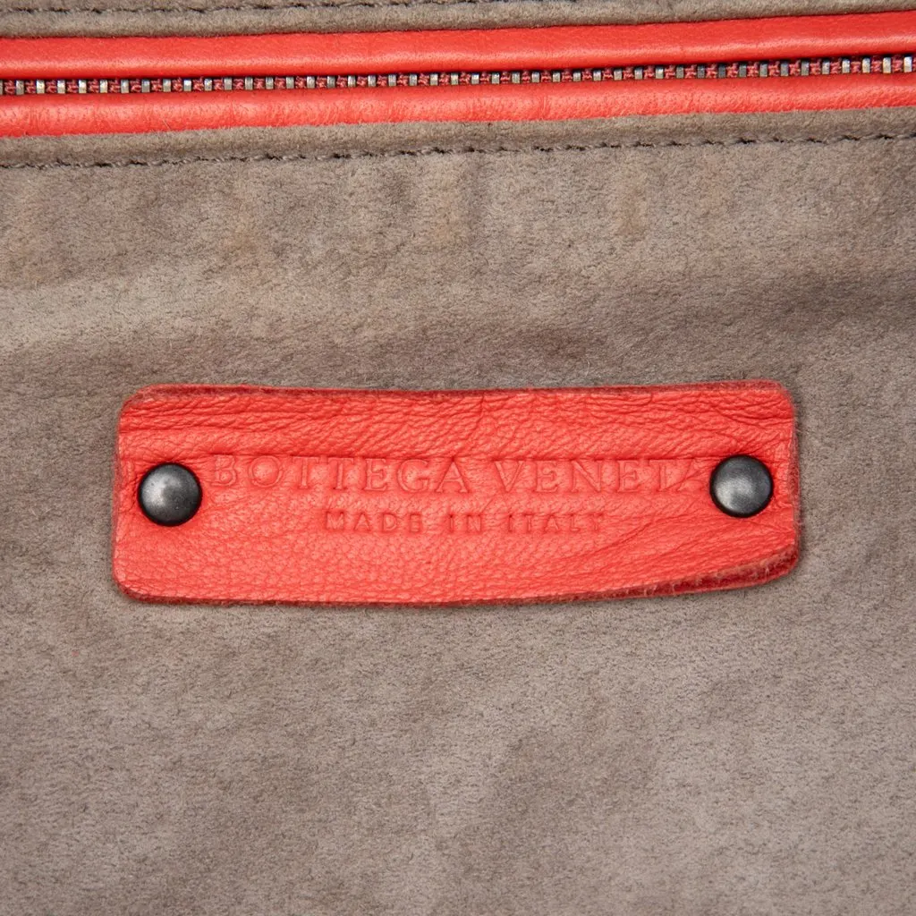 Bottega Veneta Nappa Intrecciato Cube Shoulder Bag Orange Leather Very good - Box View