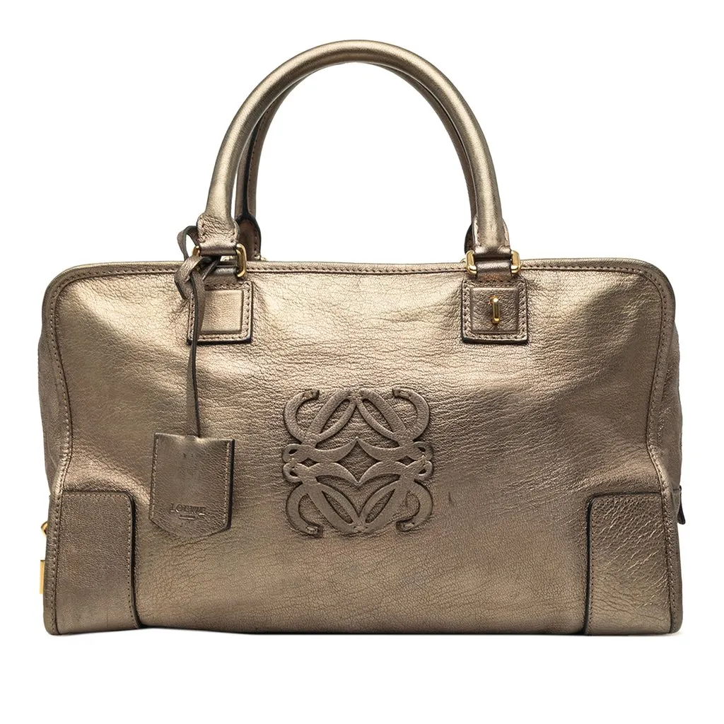 LOEWE Metallic Leather Amazona 35 Gold Leather Very good - Front View