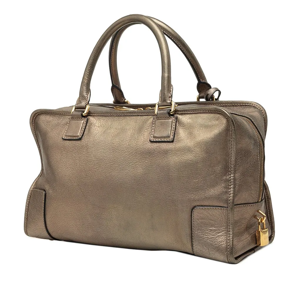 LOEWE Metallic Leather Amazona 35 Gold Leather Very good - Back View