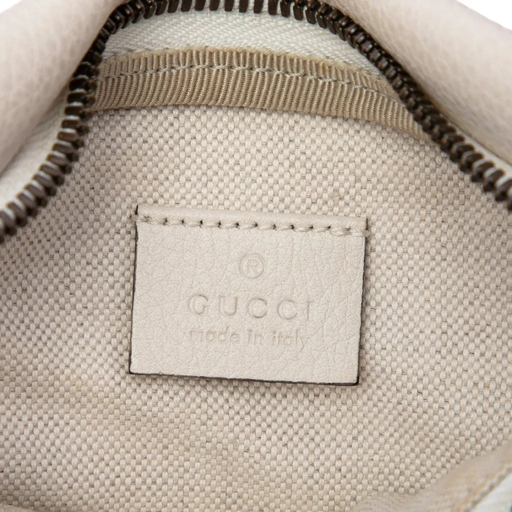 Gucci Small Grained Calfskin Web Logo Belt Bag White Leather Good - Box View
