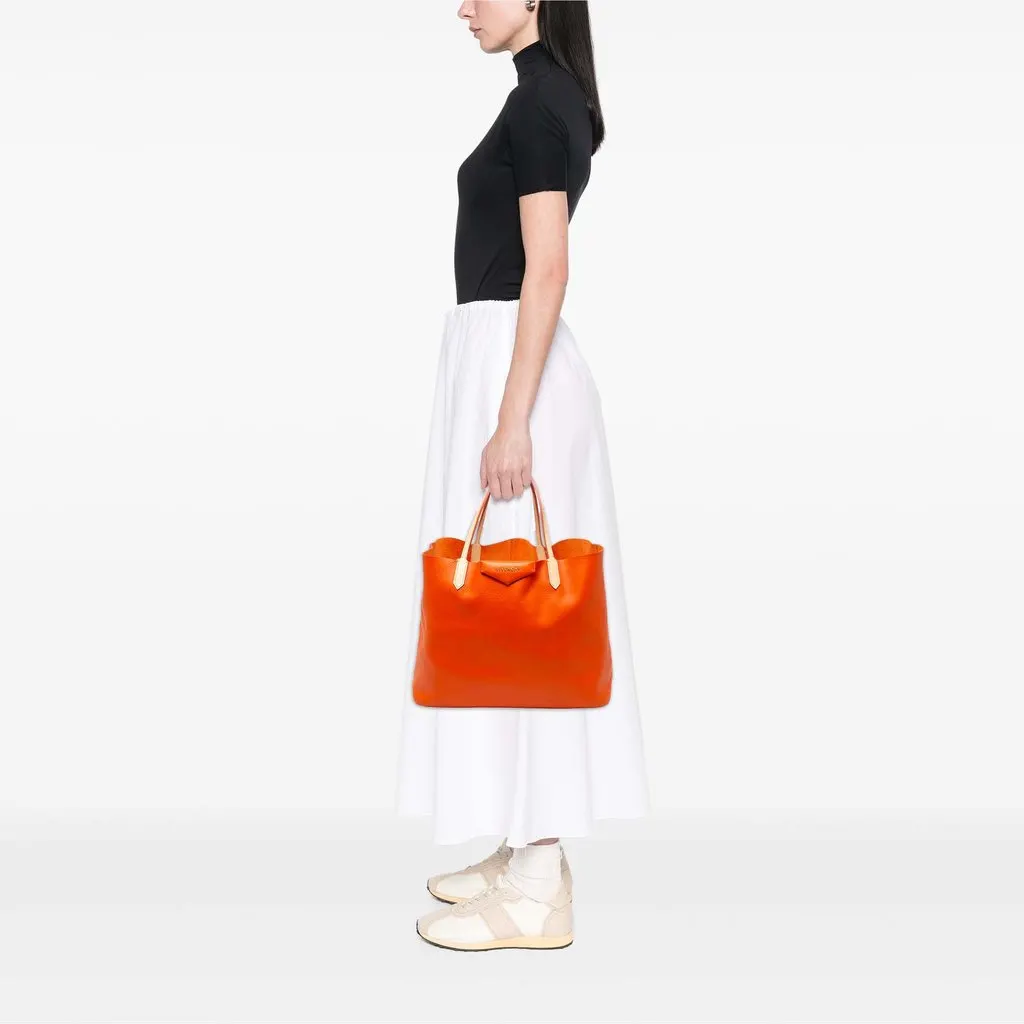 Givenchy Large Leather Antigona Shopper Tote Orange Leather Very good - Box View