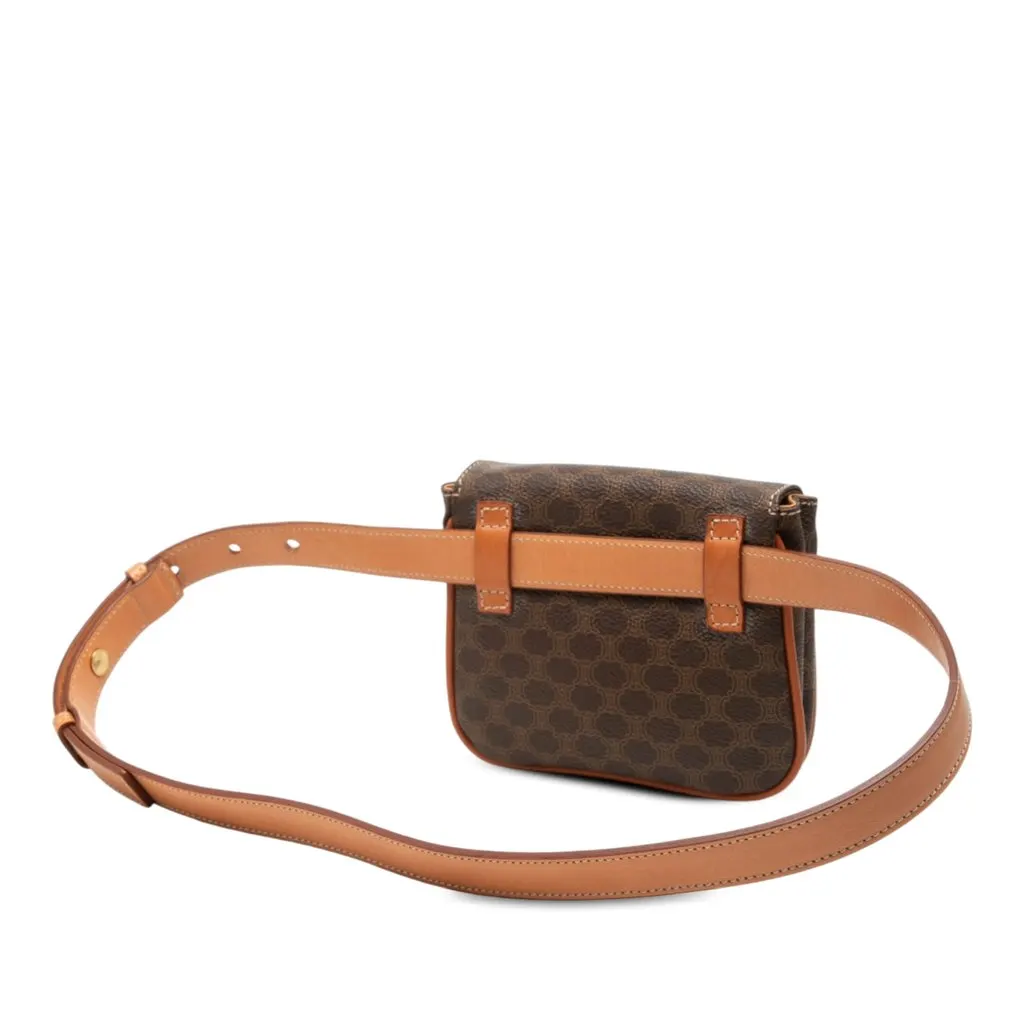 Celine Macadam Coated Canvas Belt Bag Brown Very good - Back View