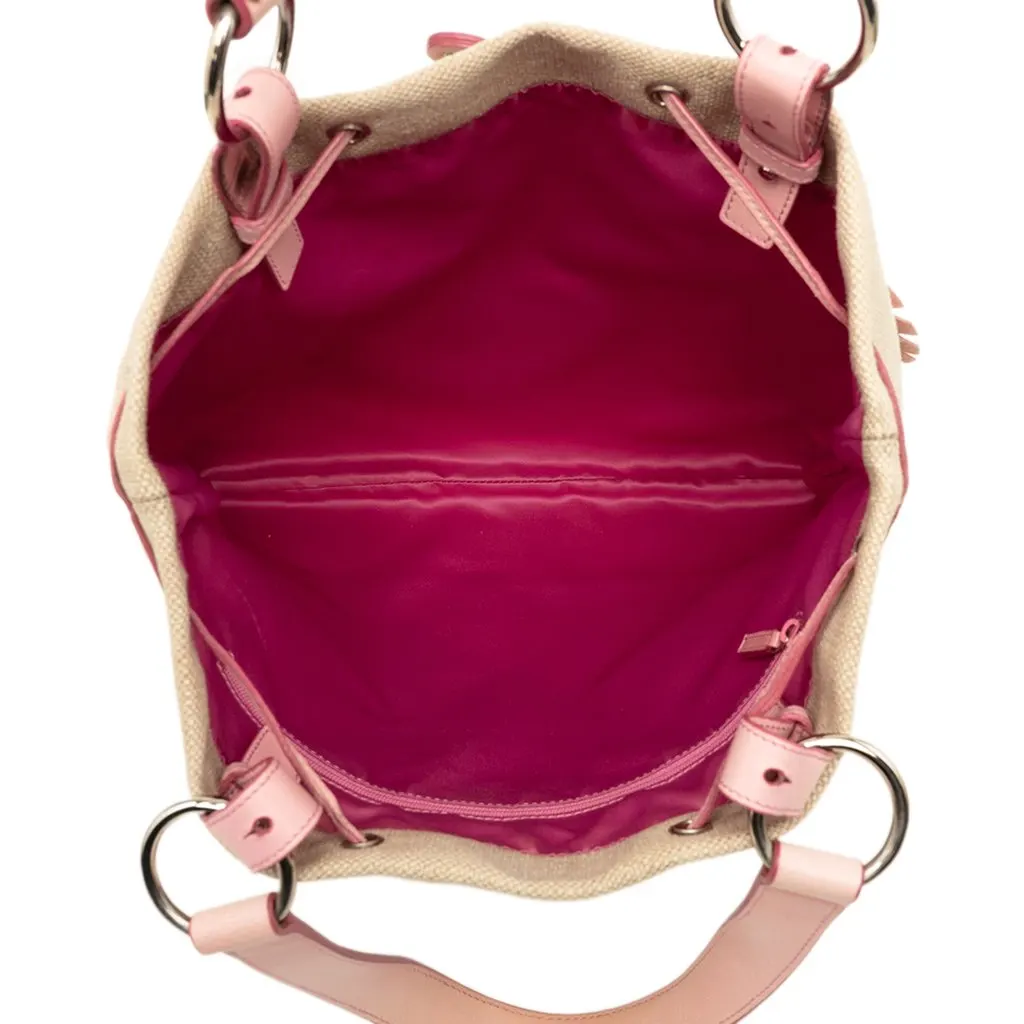 Saint Laurent Canvas Heart Kahala Tote Beige Very good - Model View