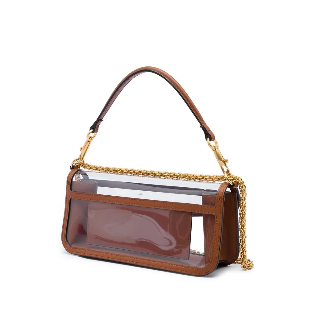 Valentino PVC VLogo Loco Satchel White Plastic Good - Back View