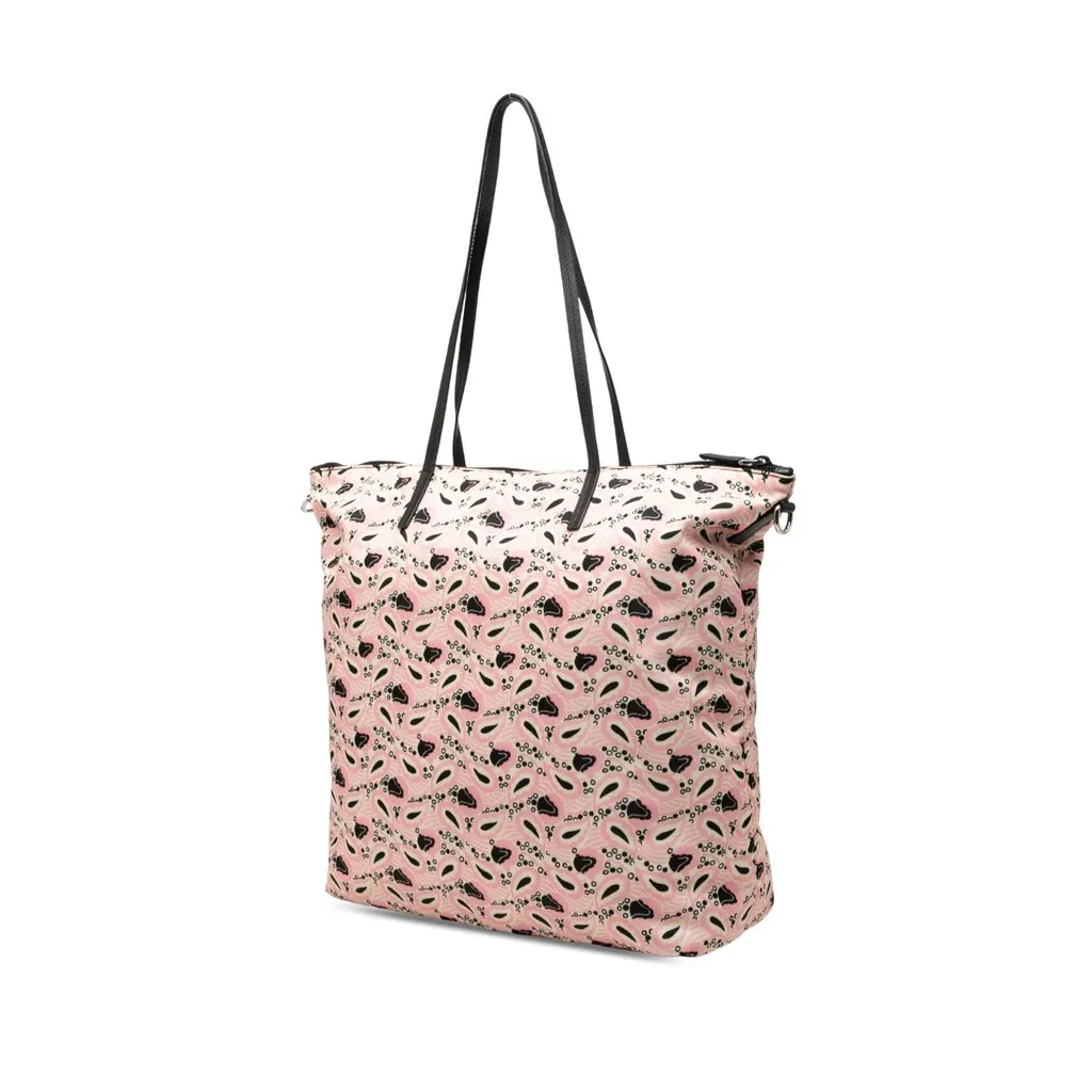 Prada Tessuto Stampato Tote Pink Polyamide Very good - Back View