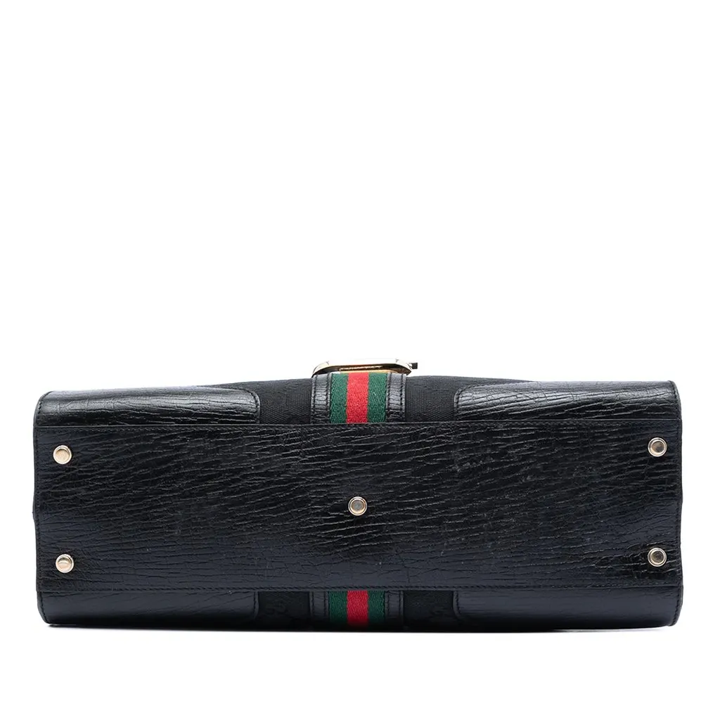 Gucci GG Canvas Web Junco Shoulder Bag Black Very good - Inside View