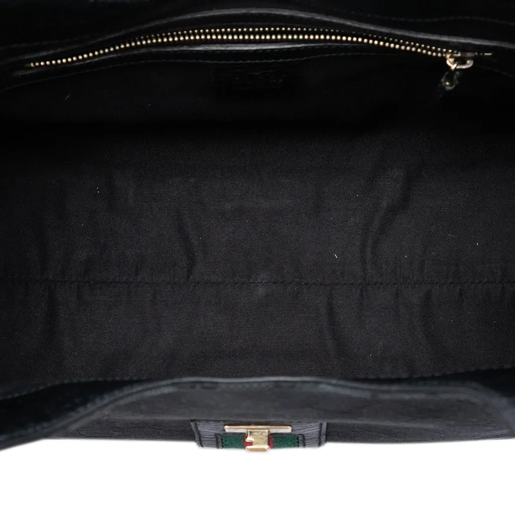 Gucci GG Canvas Web Junco Shoulder Bag Black Very good - Model View