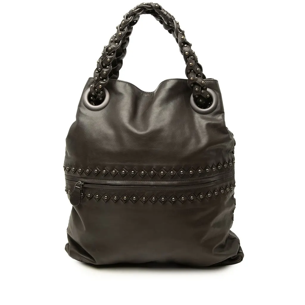 Bottega Veneta Intrecciato Trimmed Studded Nappa Julie Tote