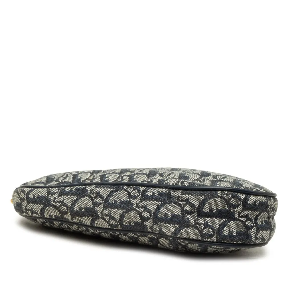 Dior Mini Diorissimo Canvas Saddle Pochette Blue Canvas Good - Inside View