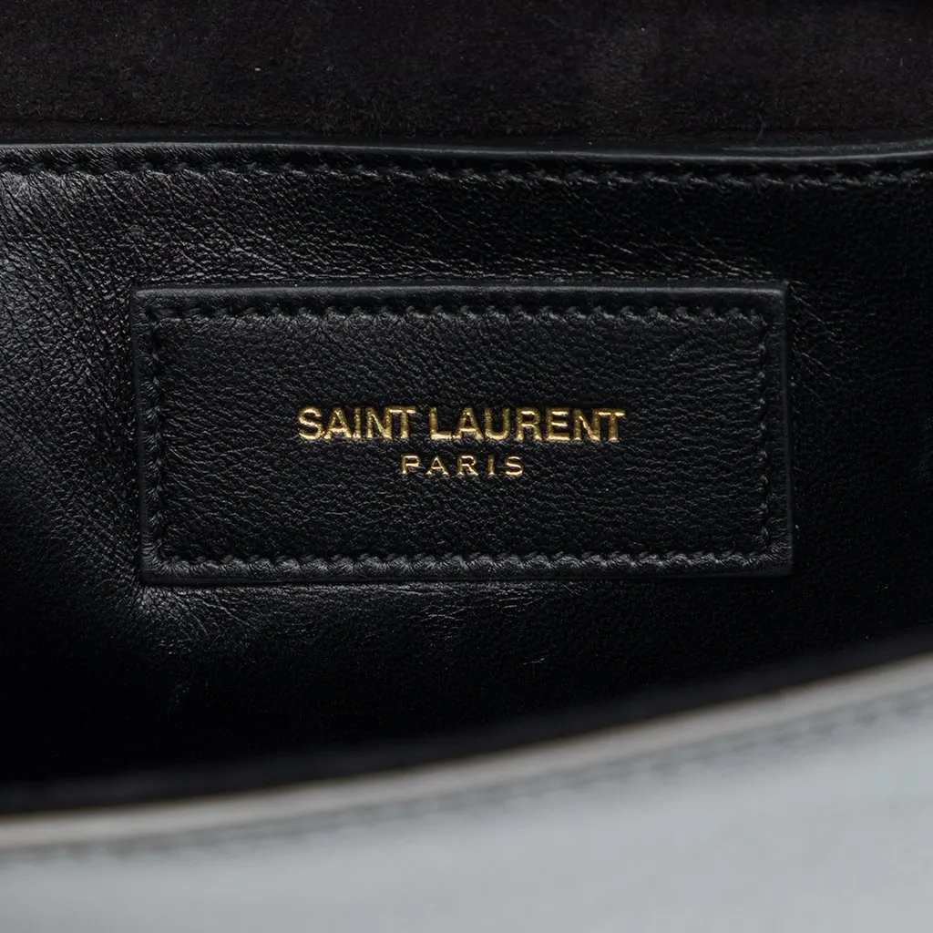 Saint Laurent Small Metallic Calfskin Monogram Kate Tassel Crossbody Silver Leather Very good - Box View