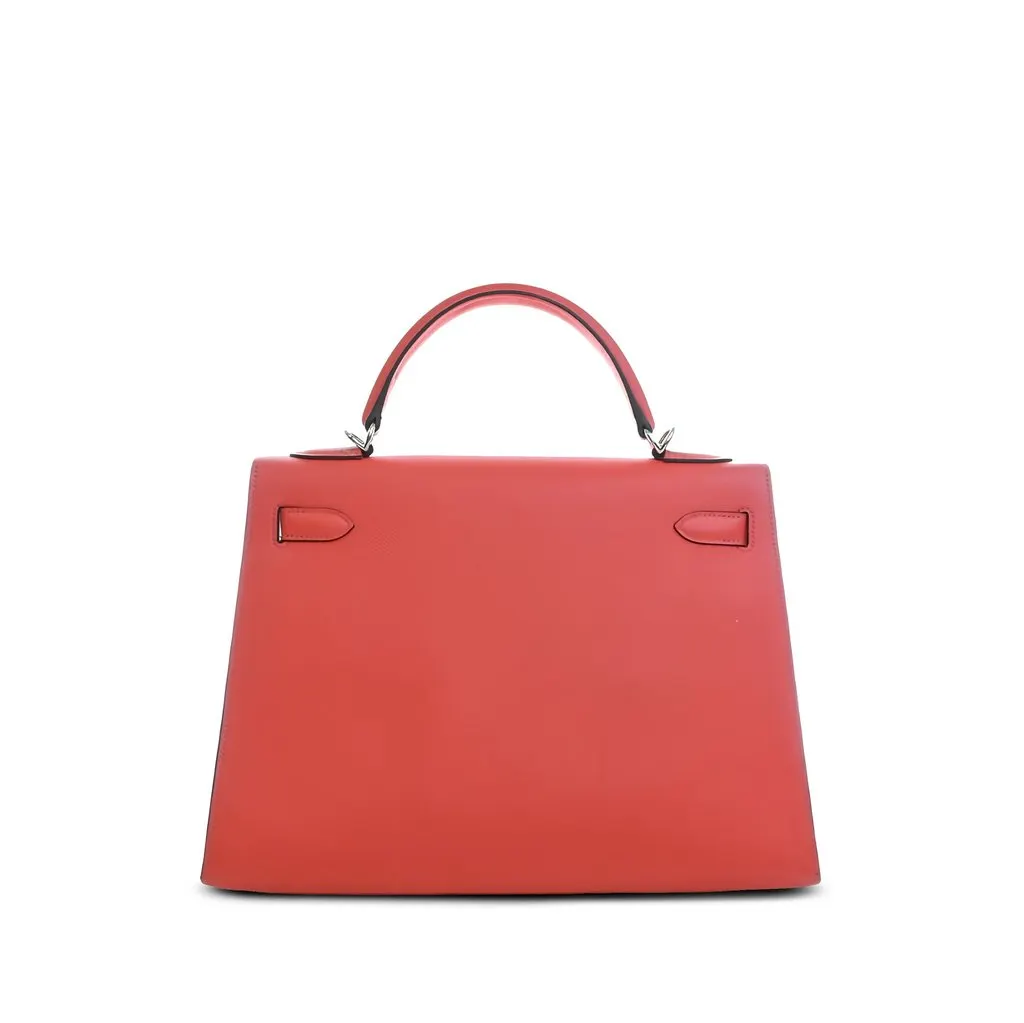 Hermès Epsom Kelly II Sellier 32 Pink Leather Good - Back View