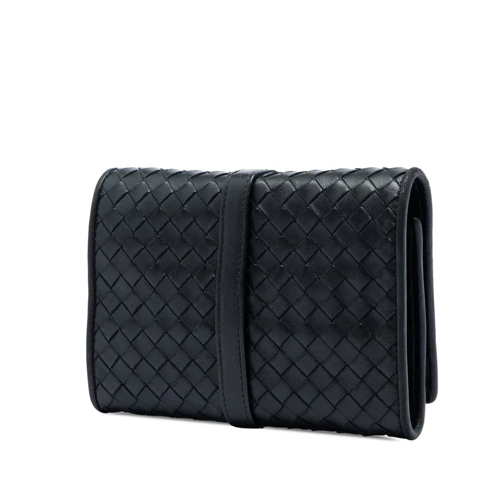 Bottega Veneta Nappa Intrecciato Jewelry Roll Black Leather Very good - Back View