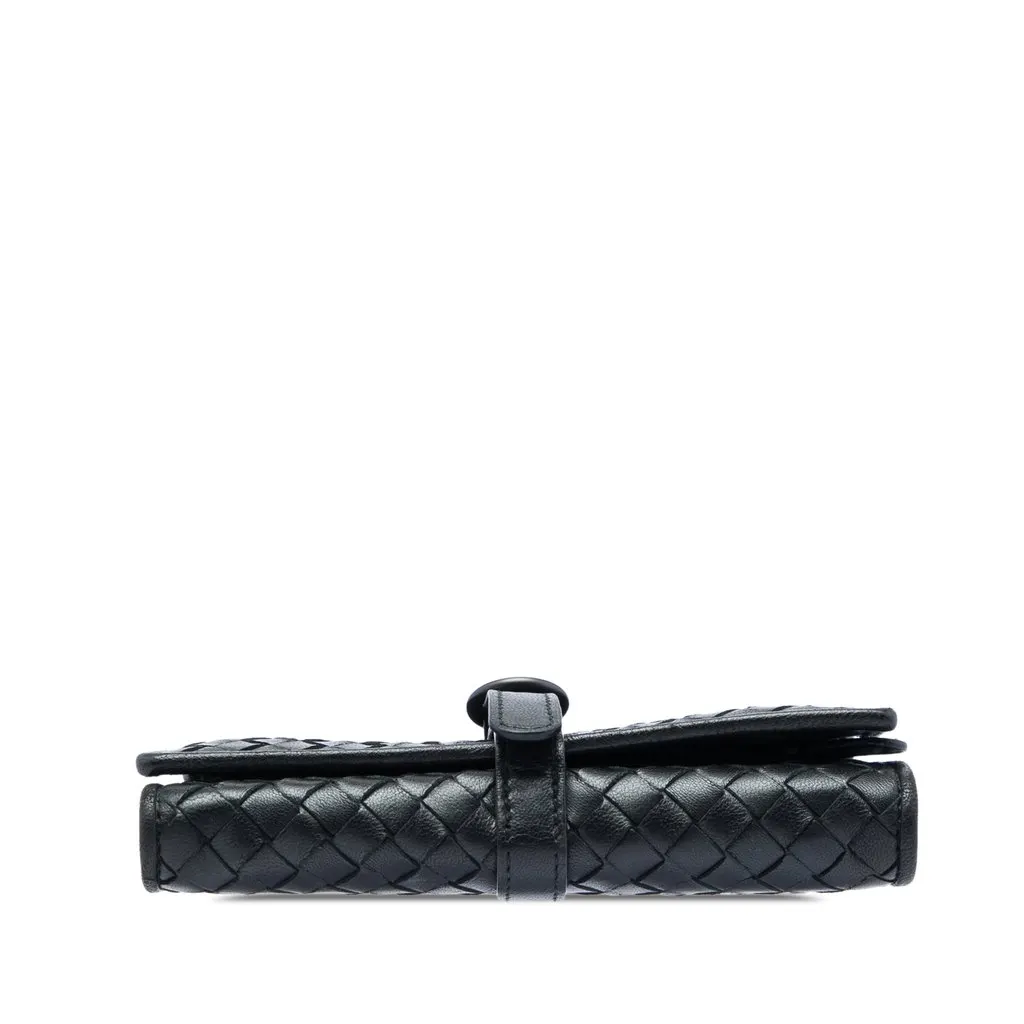 Bottega Veneta Nappa Intrecciato Jewelry Roll Black Leather Very good - Inside View
