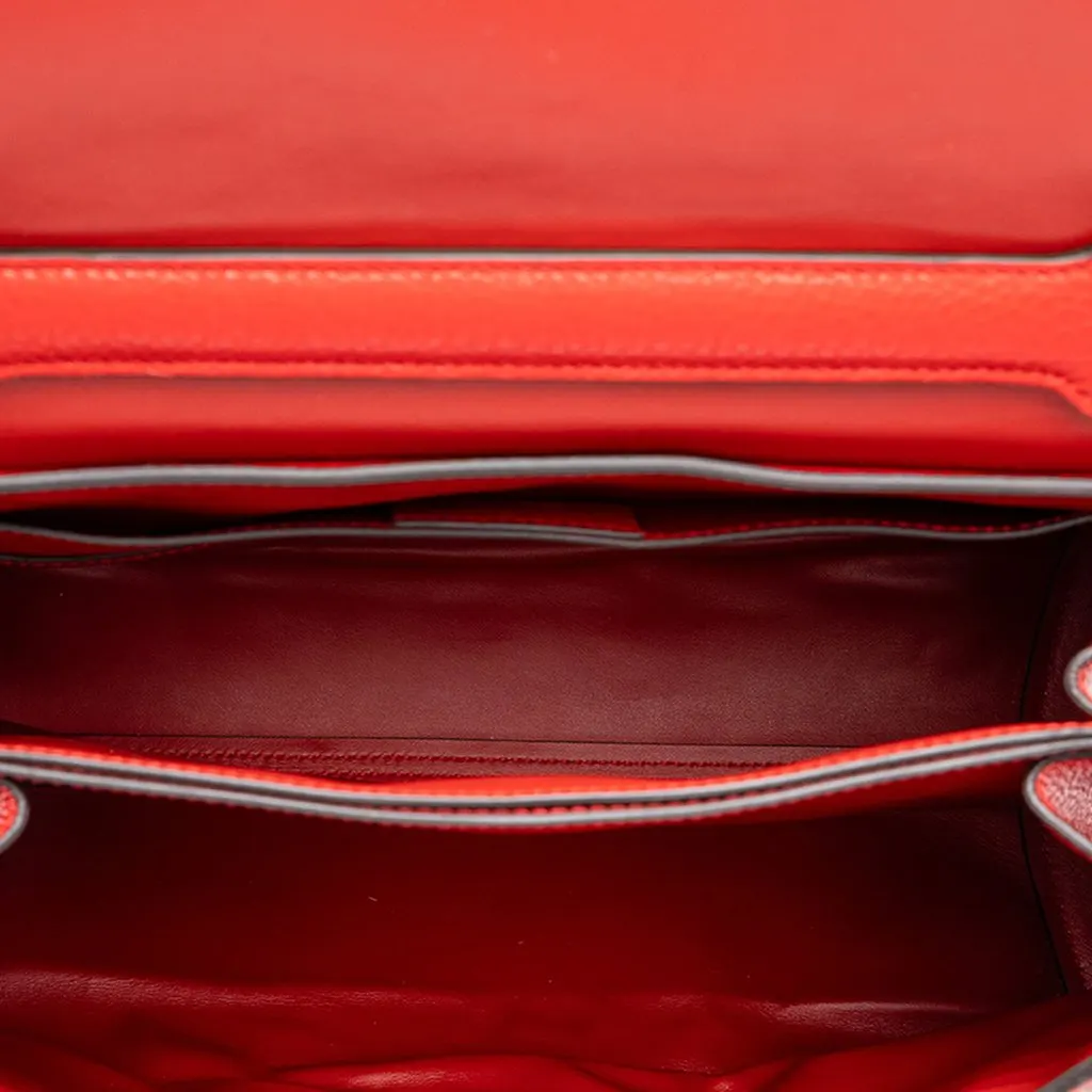 Salvatore Ferragamo Large Calfskin Gancini Margot Top Handle Bag Red Leather Very good - Model View
