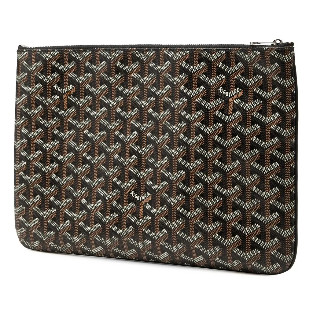 Goyard Goyardine Senat MM Black Canvas Very good - Back View