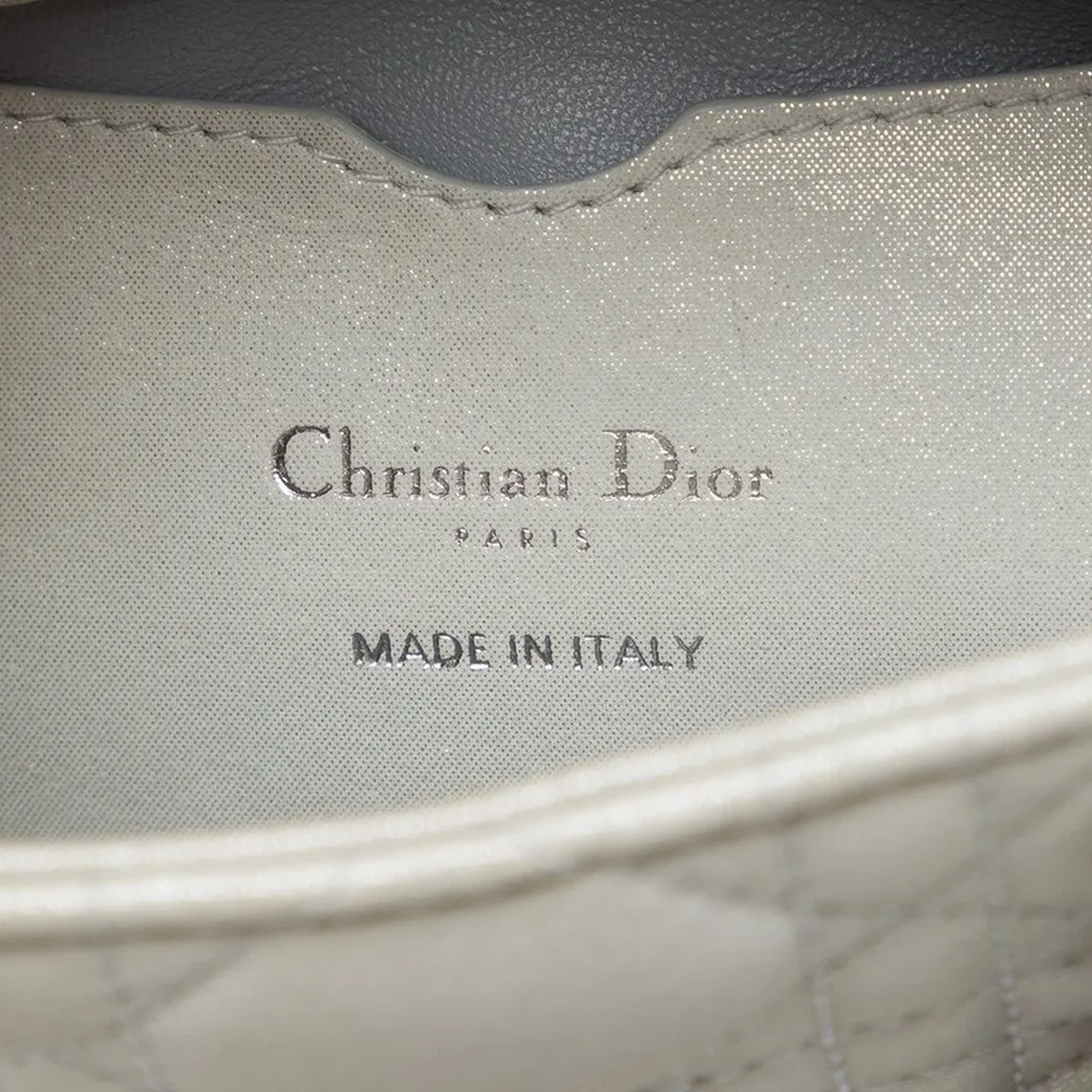 Dior Micro Iridescent Lambskin Cannage Lady Dior Silver Leather Very good - Box View