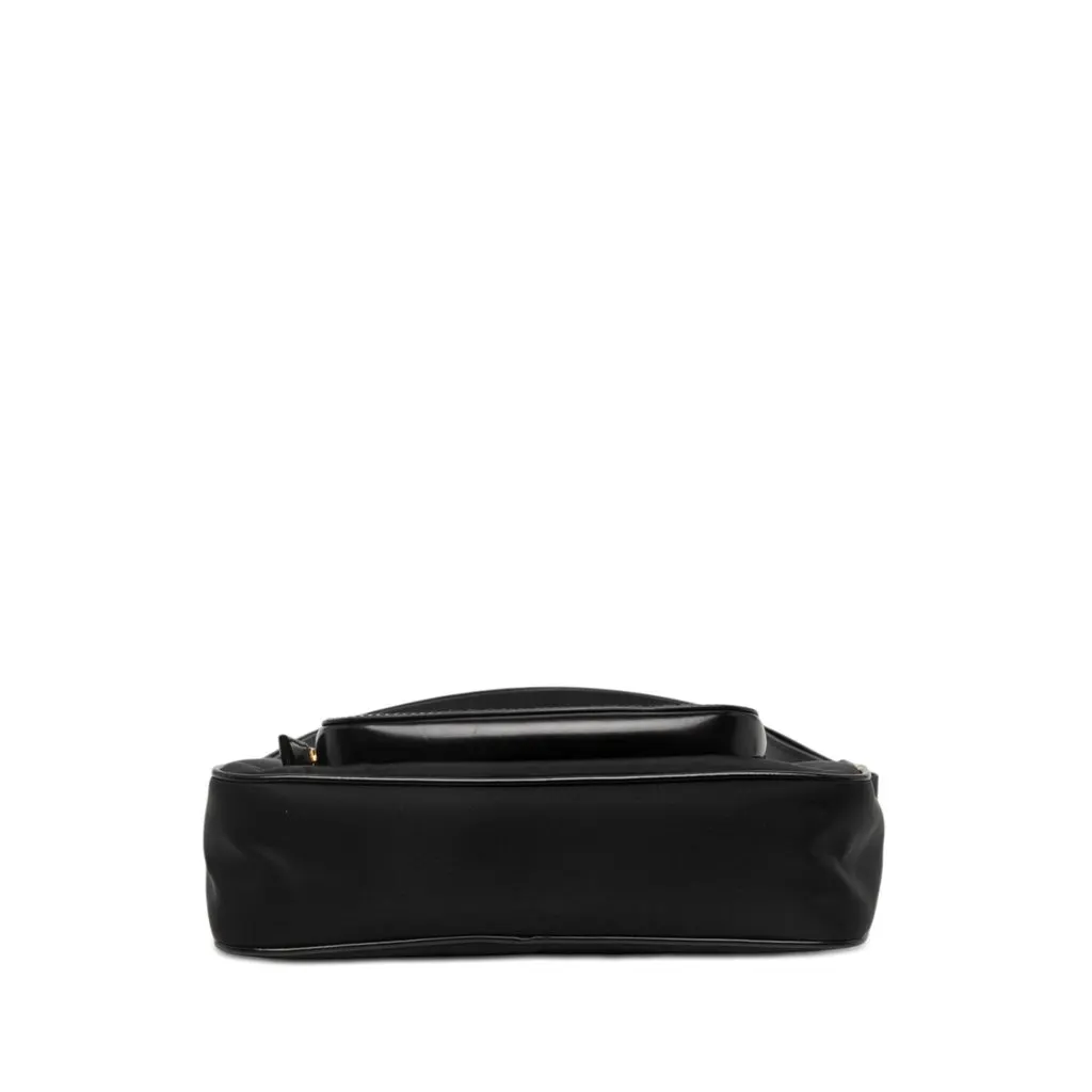 Prada Re Nylon Brushed Leather Front Pocket Hobo Black Polyamide Very good - Inside View
