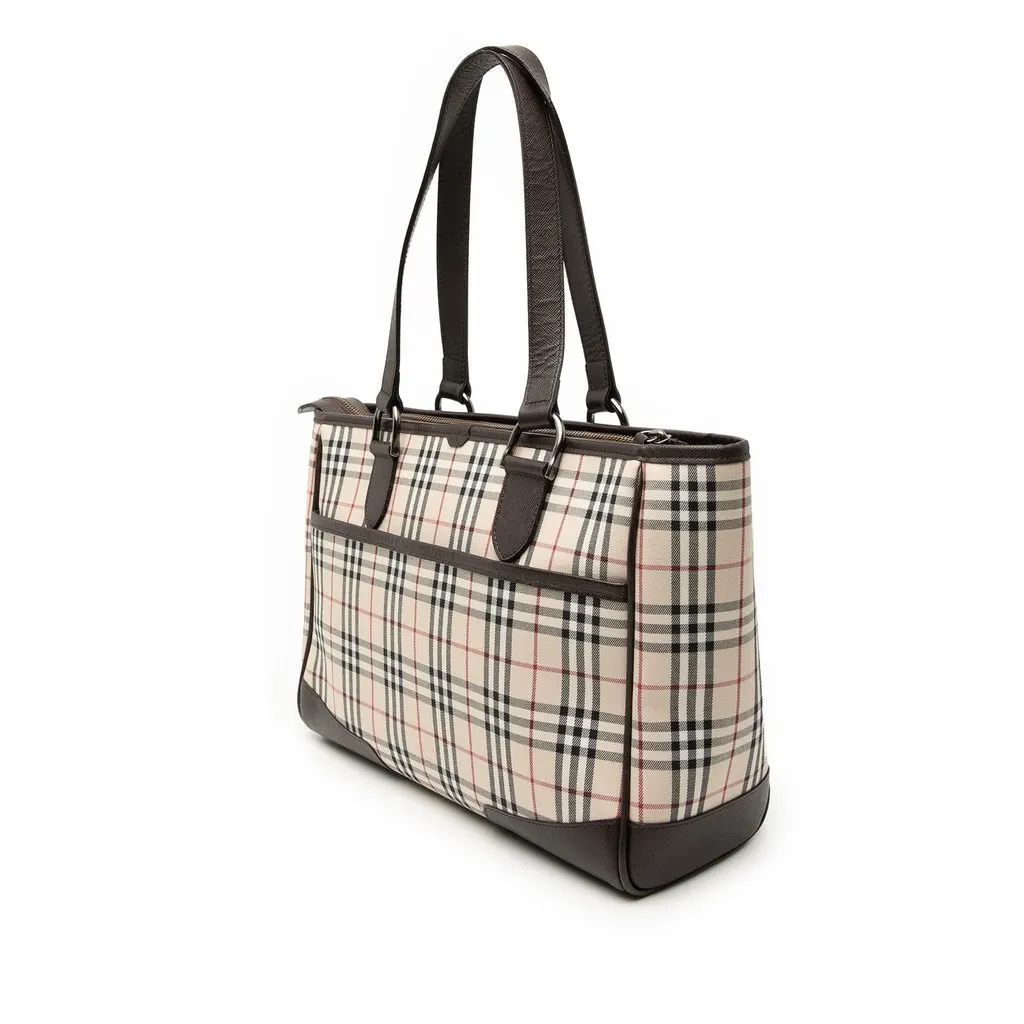 Burberry House Check Canvas Tote Beige Very good - Back View