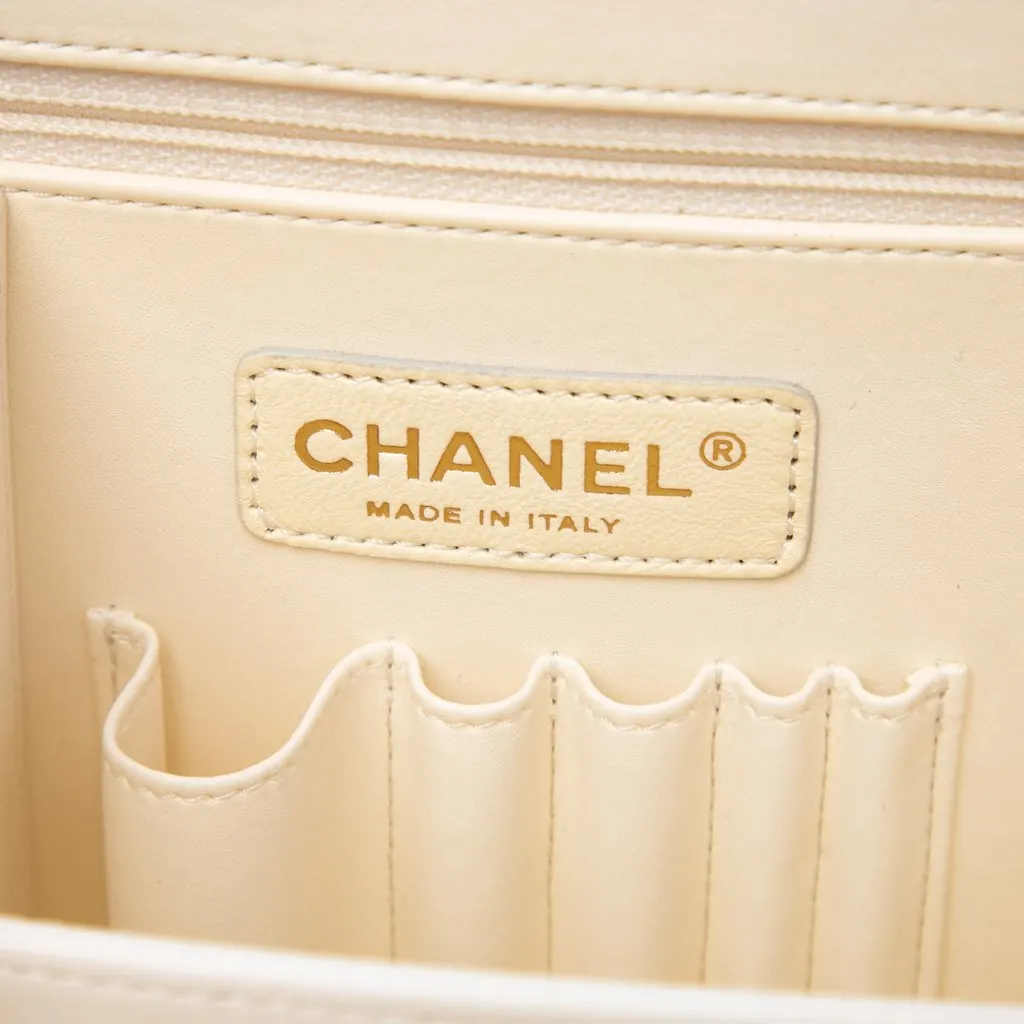 Chanel CC Quilted Glazed Calfskin Vanity Case Red Leather Very good - Box View