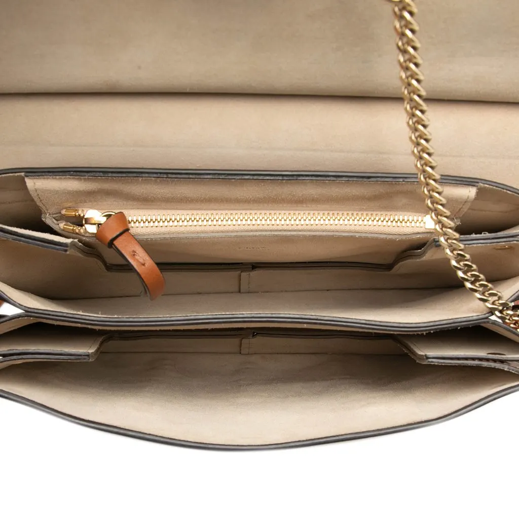 Chloé Medium Braided Leather Faye Crossbody Brown Leather Very good - Model View