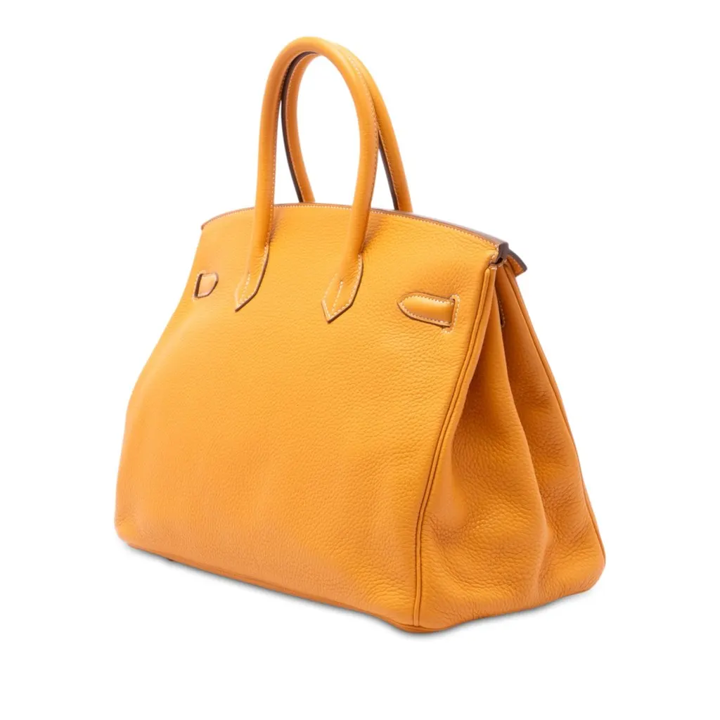 Hermès Epsom Candy Birkin Retourne 35 Yellow Leather Good - Back View
