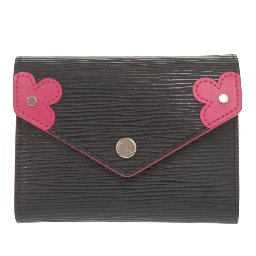 Louis Vuitton Epi Blooming Victorine Wallet Black Leather Very good - Front View